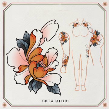 kompozycja kwiatowa pomysły na tatuaż tattoo ideas 3